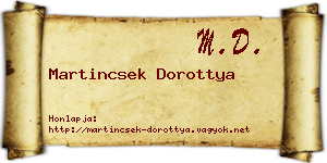 Martincsek Dorottya névjegykártya